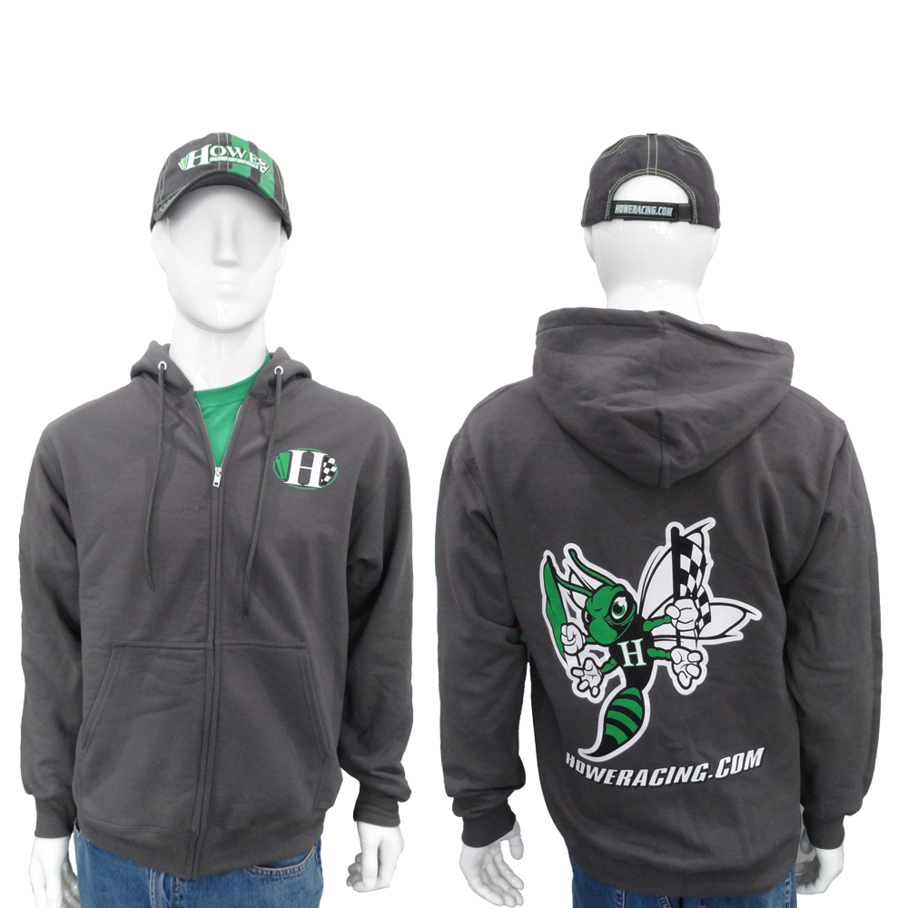 ZIP-UP HOODIE - CHARCOAL, HORNET