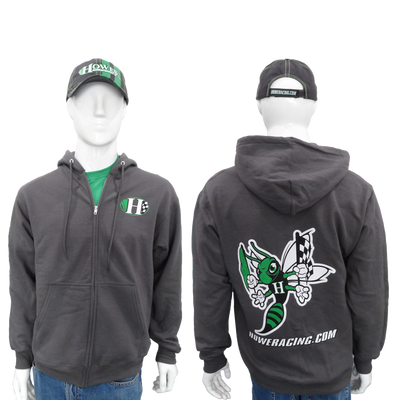 ZIP-UP HOODIE - CHARCOAL, HORNET