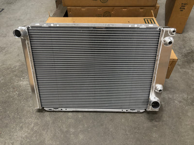 USED (NEW) RADIATOR 19X28 CHEVY 1.5 INCH, PLATE COOLER #12, NO FILL, 1/2 INCH PIPE