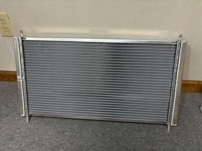 USED (NEW) CUSTOM DUAL PASS RADIATOR- W/ SHROUD AND FAN 13.75X26.75