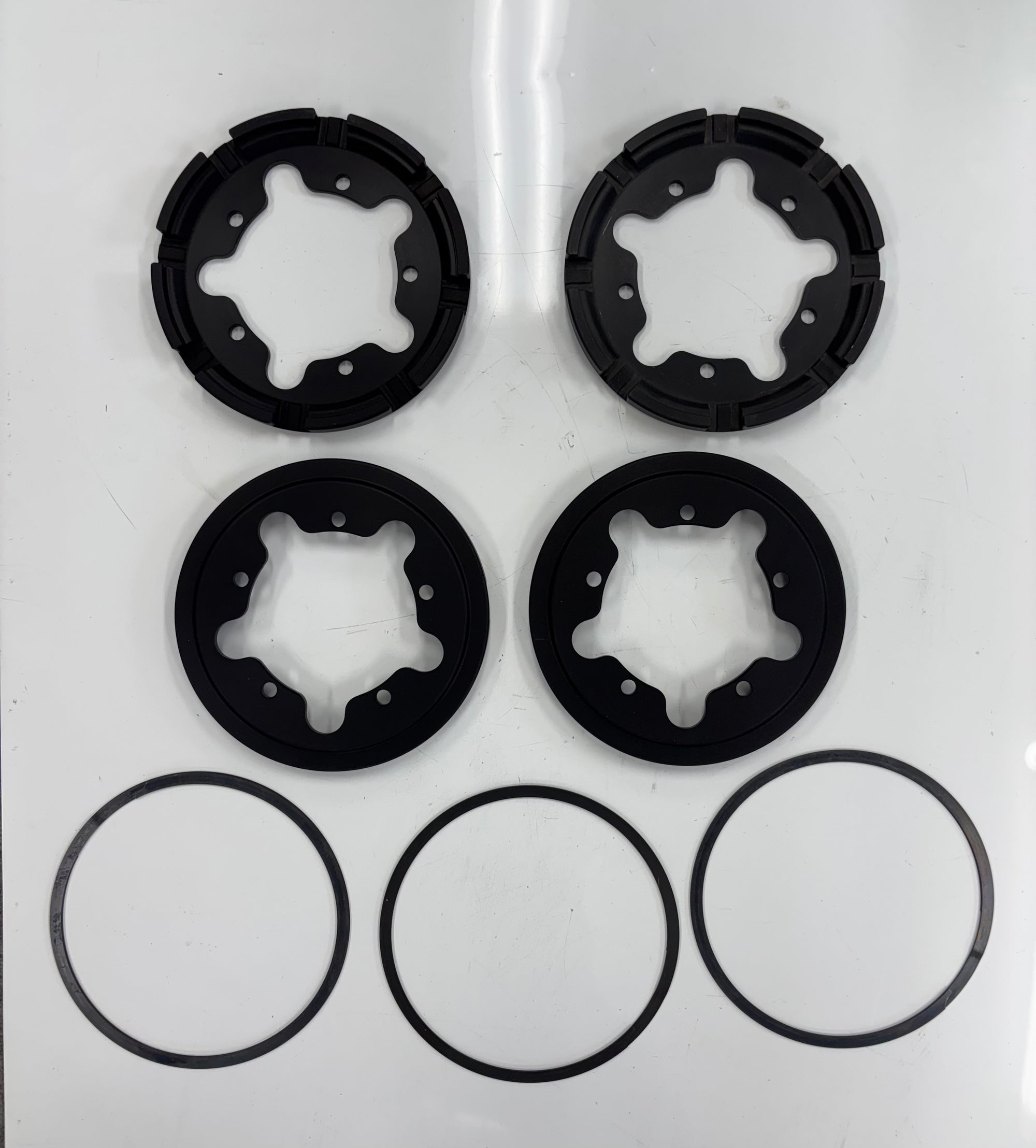 PFC Brake Rotor Hat, V3 Snap Ring Attachment, 5-Bolt Hub to 8-Tab Rotor Adapter (Joes | PCR | Acro-Tech)