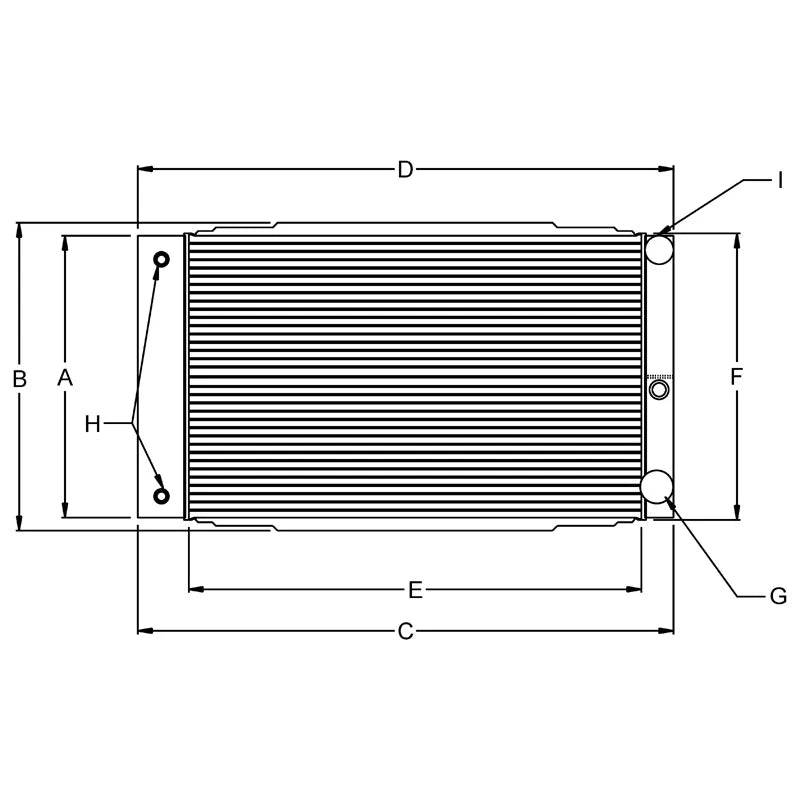 USED (NEW) 19X28 2PASS R/S IN/OUT RADIATOR