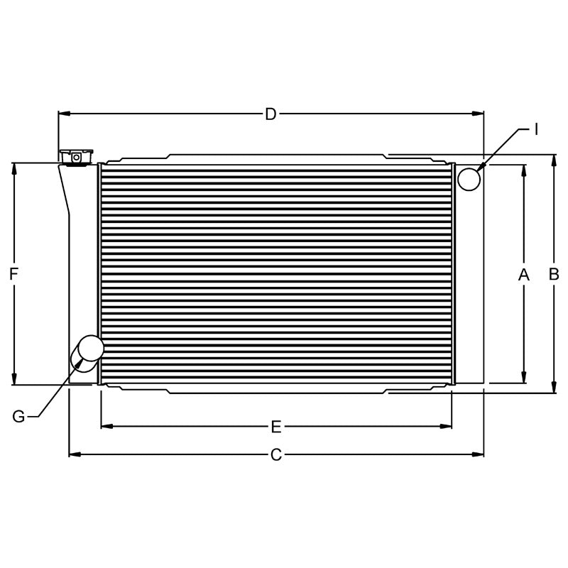 RADIATOR, 16X23 TAPERED TANKLS TANK 21F AND 23R- NO FILLER