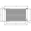 342A2816 - RADIATOR, 19X28 CHEVY - #16 IN, 1.75 OUT