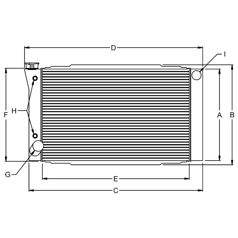 RAD, 19X25 FORD 1.5IN 1/2P OIL