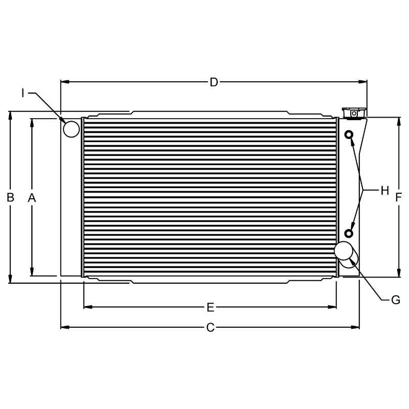 RAD, 19X27 CHVY #16IN #12 OILCOOLER ON LEFT SIDE!!!!!!!!!